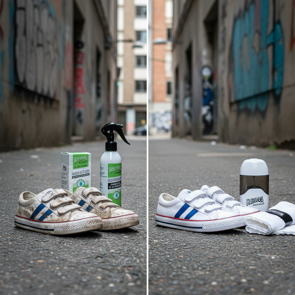 Before/after kinderschoenen met REINS producten