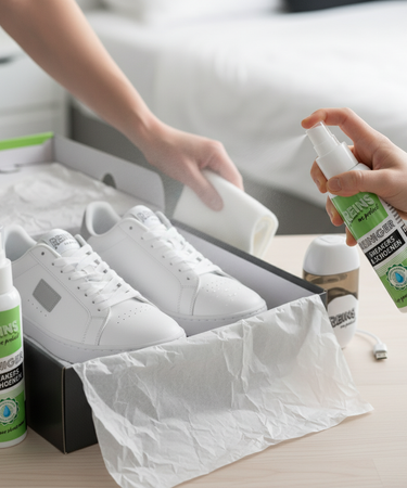 Nieuwe sneakers beschermen met REINS - zonder handschoenen