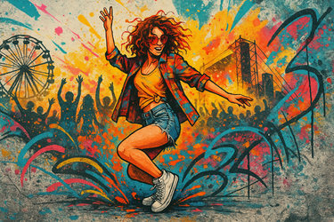 Urban banner met festival thema